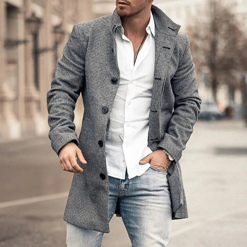 Stylish Straight Cut Trench Coat for Men