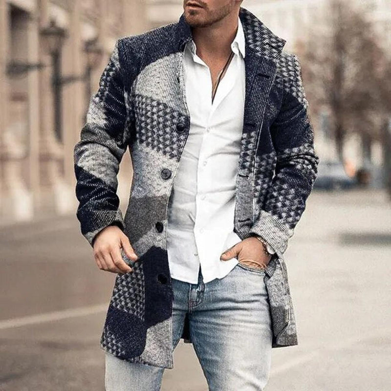 Stylish Straight Cut Trench Coat for Men