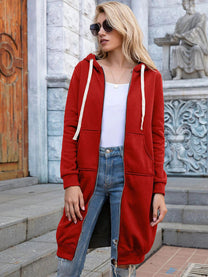 Stylish Winter Sweatshirt With Zip Pocket