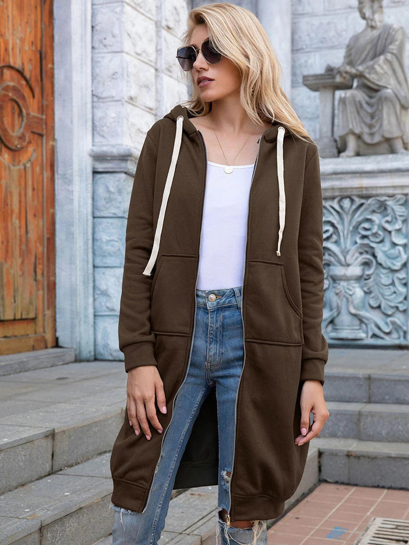Stylish Winter Sweatshirt With Zip Pocket