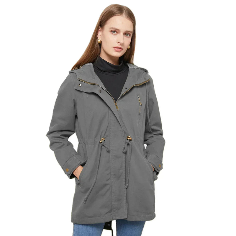 Stylish Women&#39;s Hooded Jacket For Transitional Weather