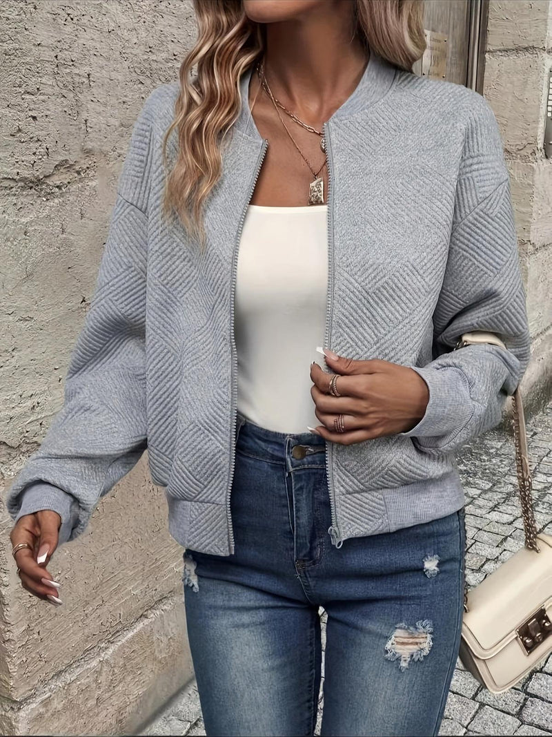 Stylish Women&#39;s Zip-Up Jacket for Autumn Wear
