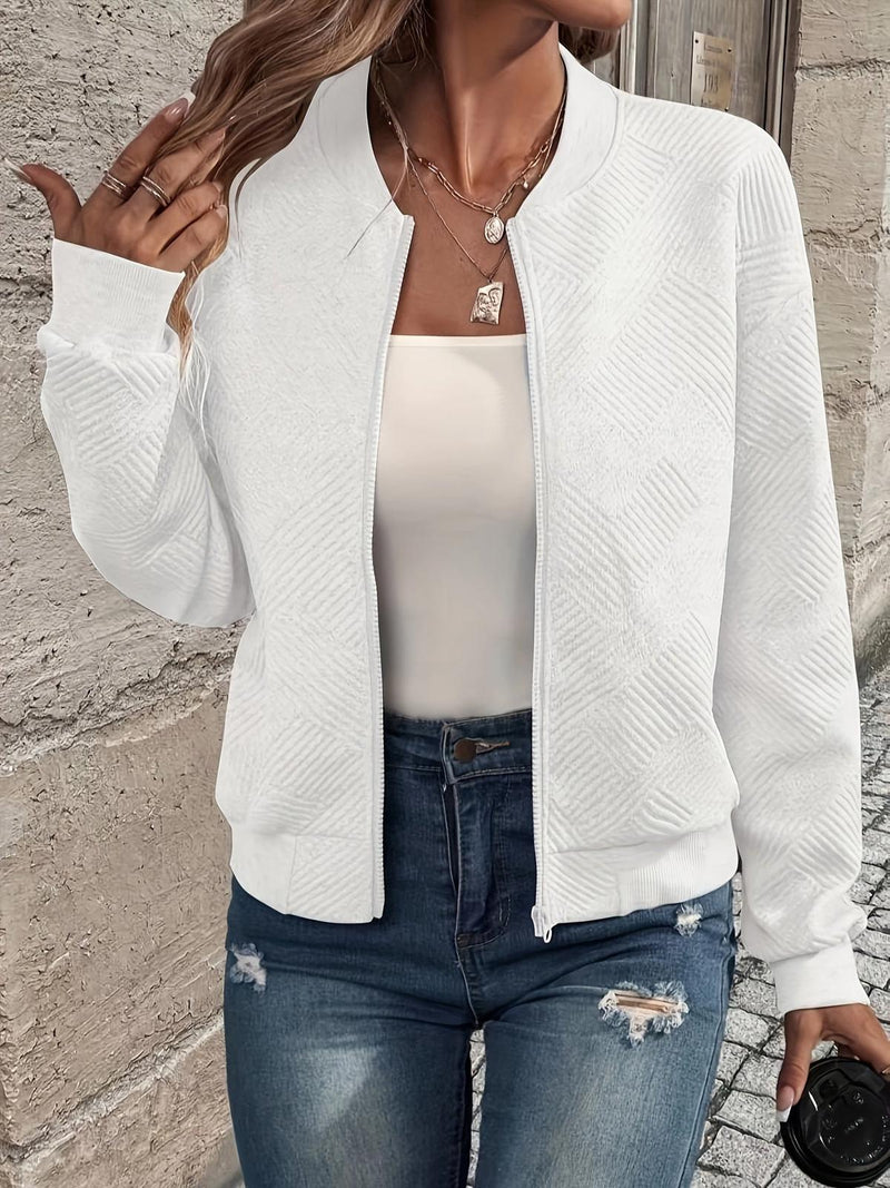 Stylish Women&#39;s Zip-Up Jacket for Autumn Wear