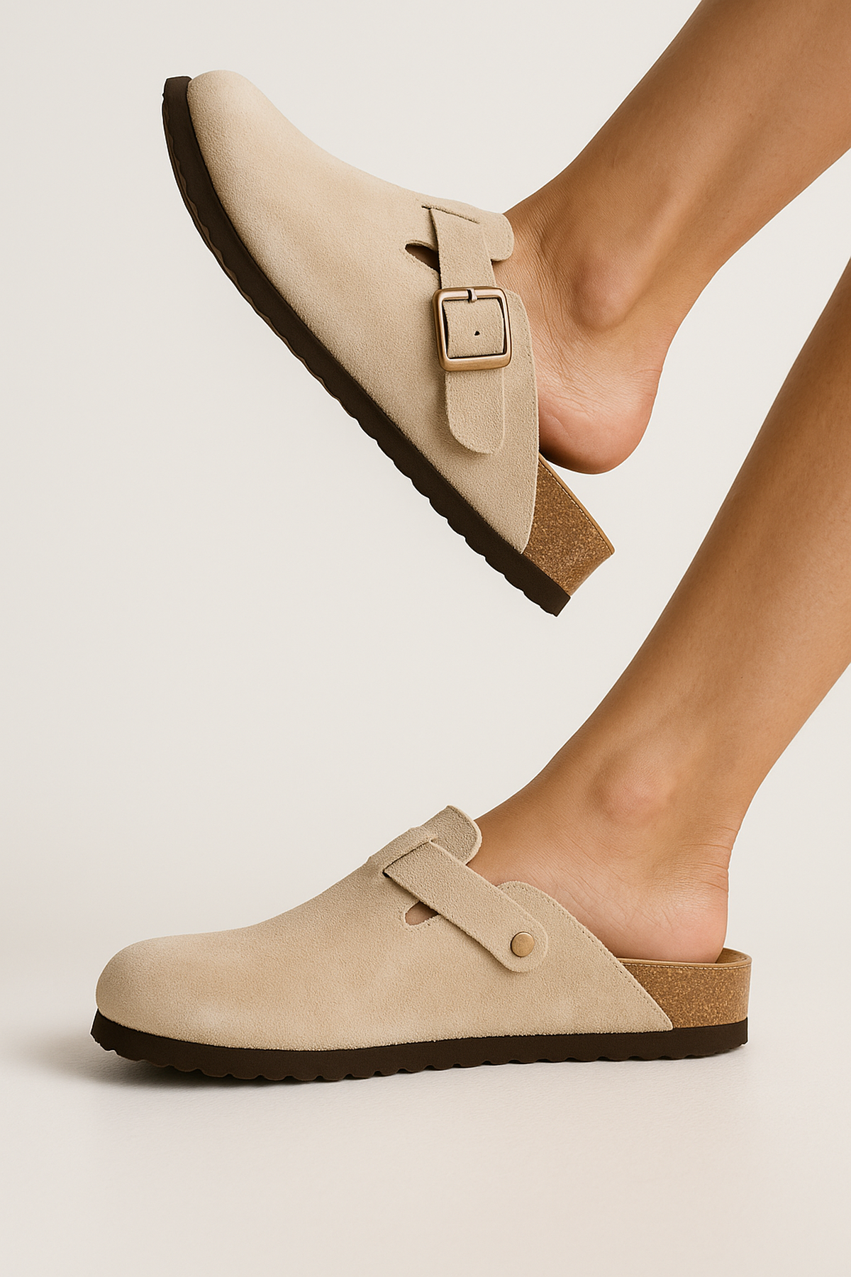 Suede Cork Clogs