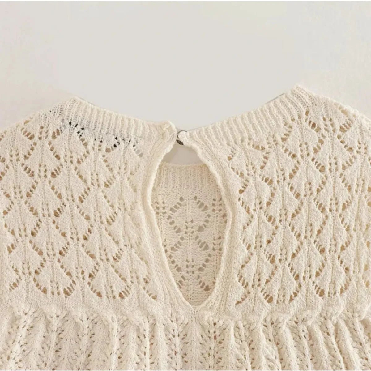 Summer Drawstring Knit Mesh Mini Skirt Set