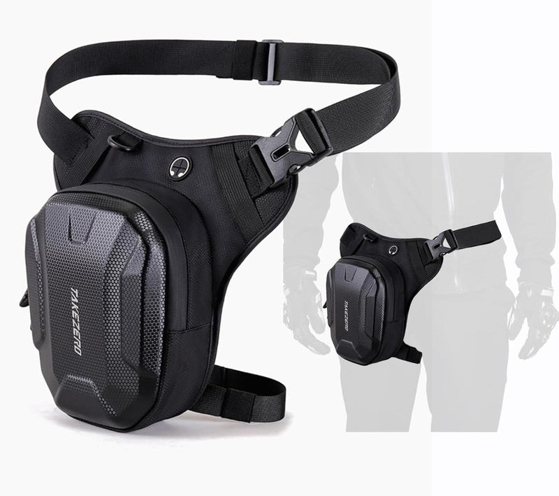 Tactical Motorcycle Thigh Bag With Waterproof EVA Shell And Expandable Storage