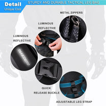 Tactical Motorcycle Thigh Bag With Waterproof EVA Shell And Expandable Storage