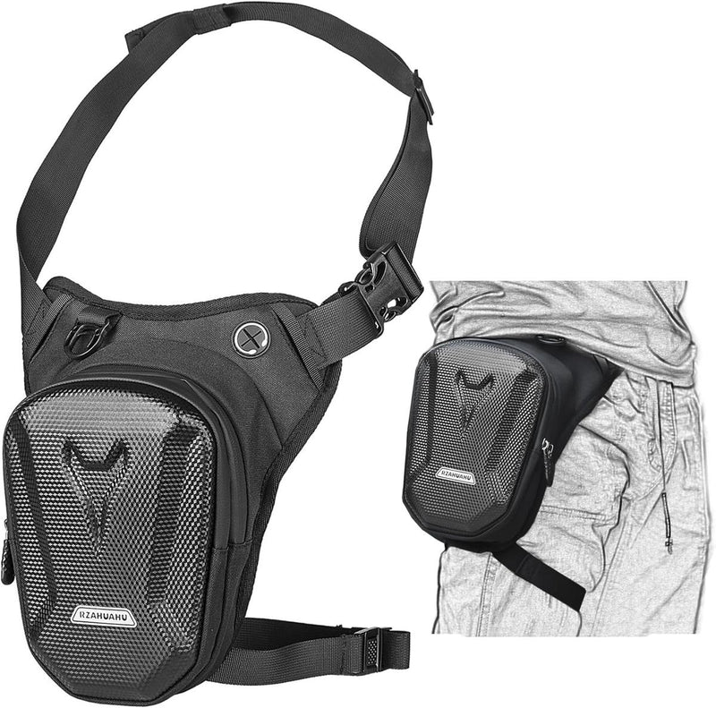 Tactical Motorcycle Thigh Bag With Waterproof EVA Shell And Expandable Storage