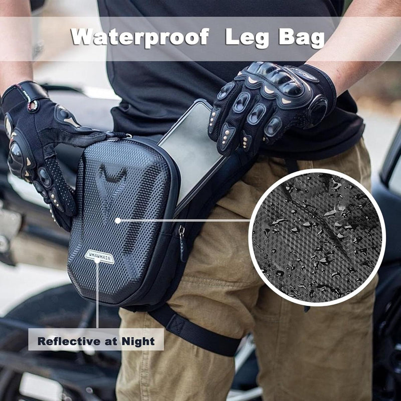 Tactical Motorcycle Thigh Bag With Waterproof EVA Shell And Expandable Storage