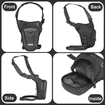 Tactical Motorcycle Thigh Bag With Waterproof EVA Shell And Expandable Storage