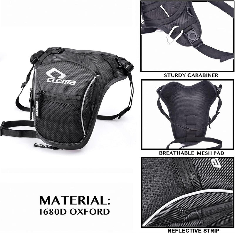 Tactical Motorcycle Thigh Bag With Waterproof EVA Shell And Expandable Storage