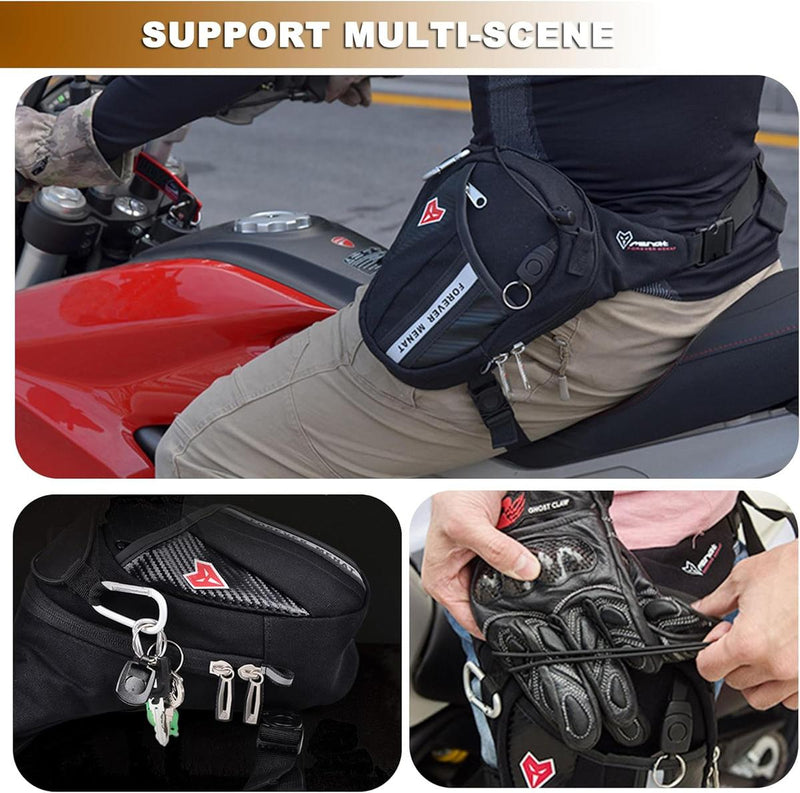 Tactical Motorcycle Thigh Bag With Waterproof EVA Shell And Expandable Storage