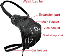 Tactical Motorcycle Thigh Bag With Waterproof EVA Shell And Expandable Storage