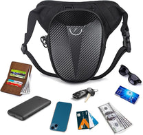 Tactical Motorcycle Thigh Bag With Waterproof EVA Shell And Expandable Storage