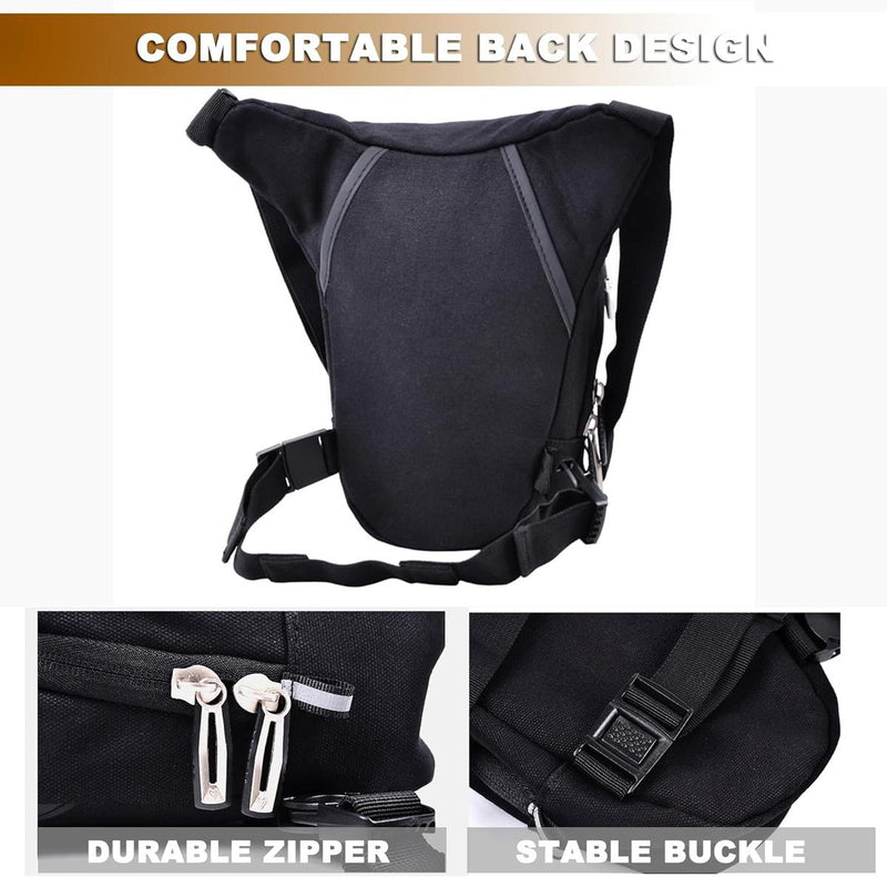 Tactical Motorcycle Thigh Bag With Waterproof EVA Shell And Expandable Storage