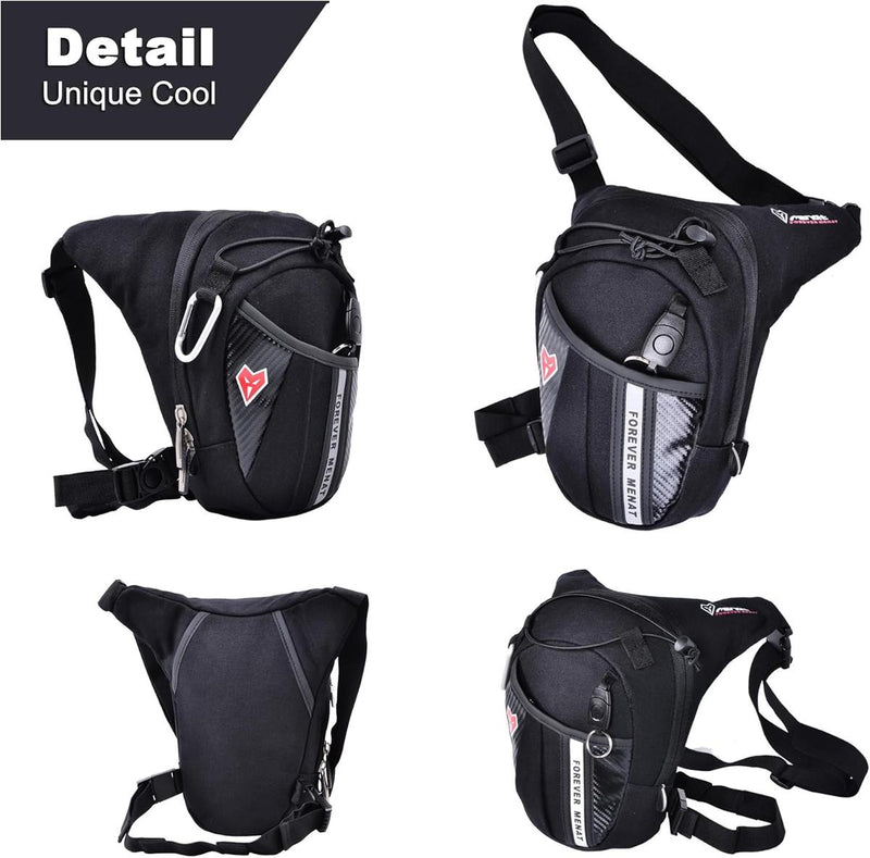 Tactical Motorcycle Thigh Bag With Waterproof EVA Shell And Expandable Storage