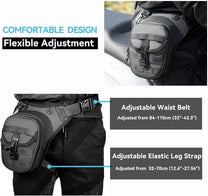 Tactical Motorcycle Thigh Bag With Waterproof EVA Shell And Expandable Storage