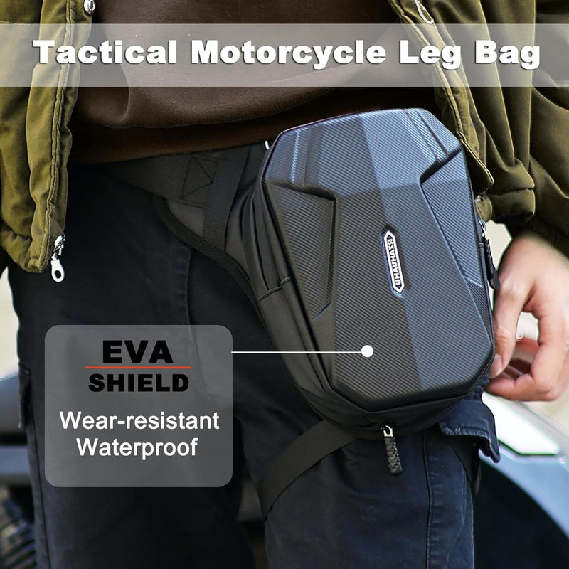 Tactical Motorcycle Thigh Bag With Waterproof EVA Shell And Expandable Storage