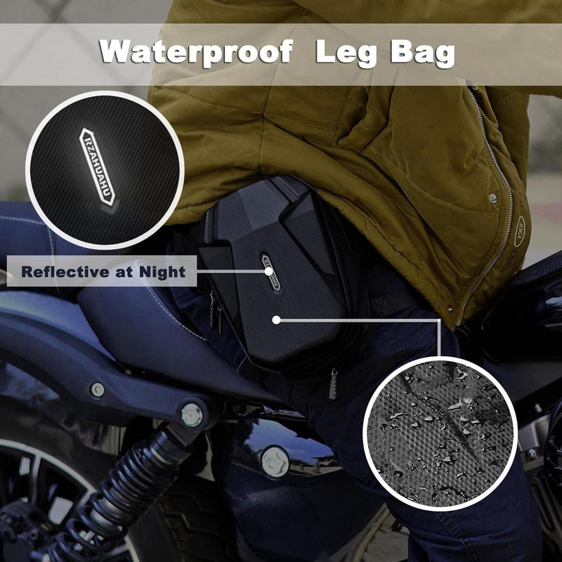 Tactical Motorcycle Thigh Bag With Waterproof EVA Shell And Expandable Storage
