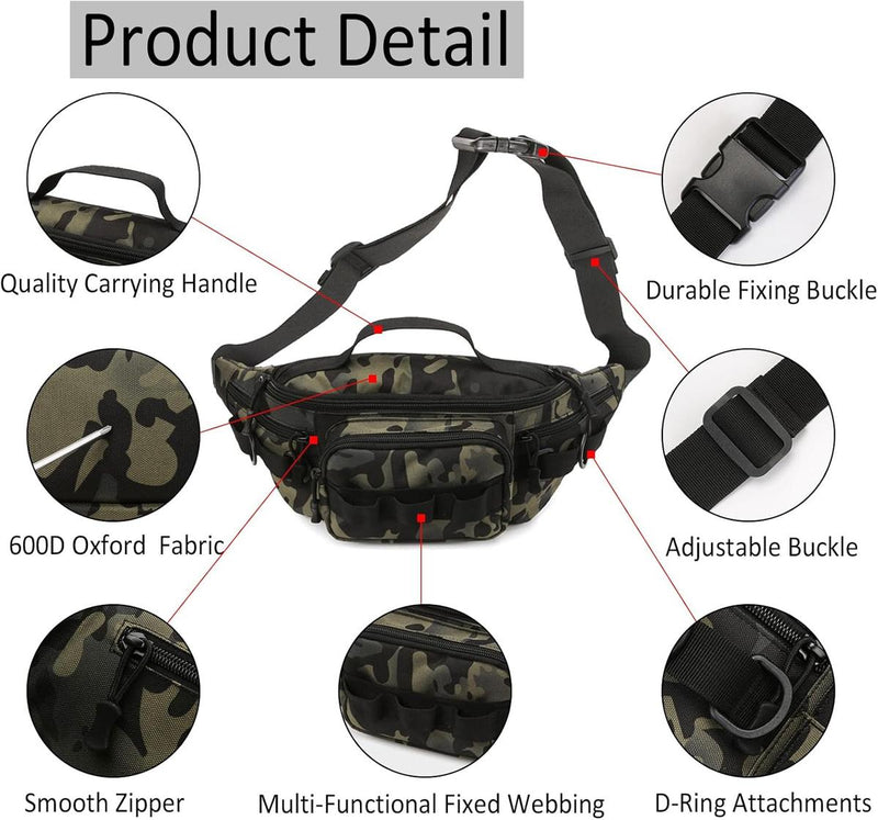 Tactical Waist Bag With Molle System And Six Pockets
