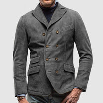 Tailored Double-Breasted Suede Feel Jacket