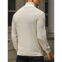 Tailored Fit Half Zip Sweater With Ribbed Detailing