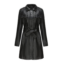 Tailored Mid-Length PU Leather Jacket