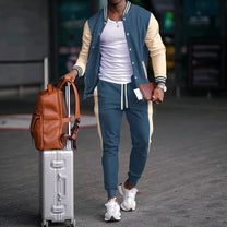 Tailored Slim Fit Casual Varsity Jacket + Pants