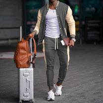 Tailored Slim Fit Casual Varsity Jacket + Pants