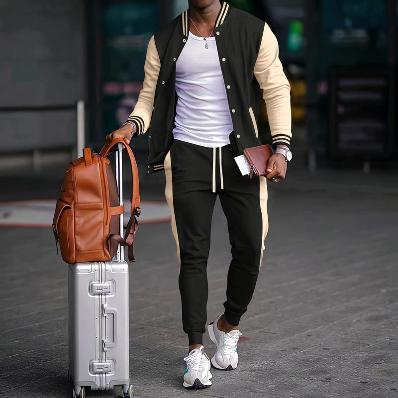 Tailored Slim Fit Casual Varsity Jacket + Pants