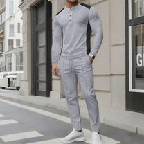 Tailored Slim Fit Henley Tracksuit For Men