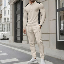 Tailored Slim Fit Henley Tracksuit For Men