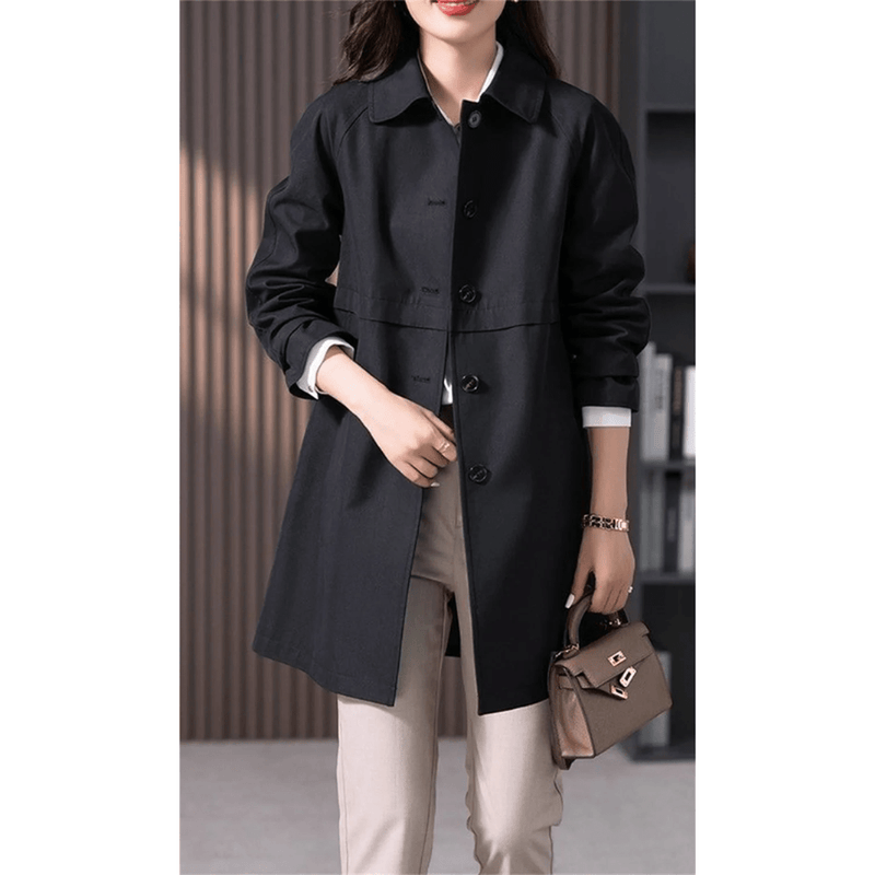 Tailored Women&#39;s Trench Coat With Classic Collar