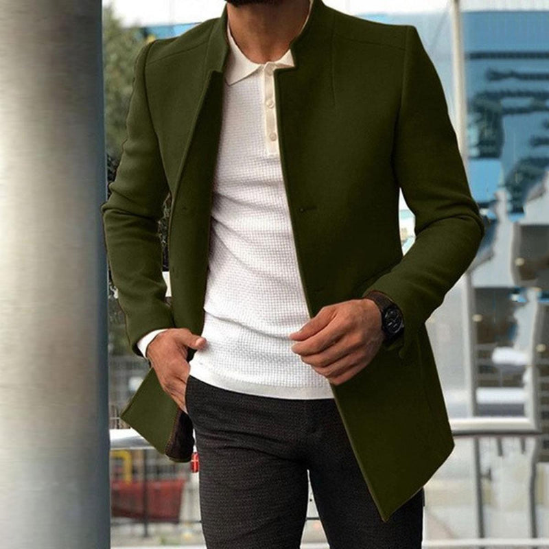 Tailored Wool Blend Overcoat for Men