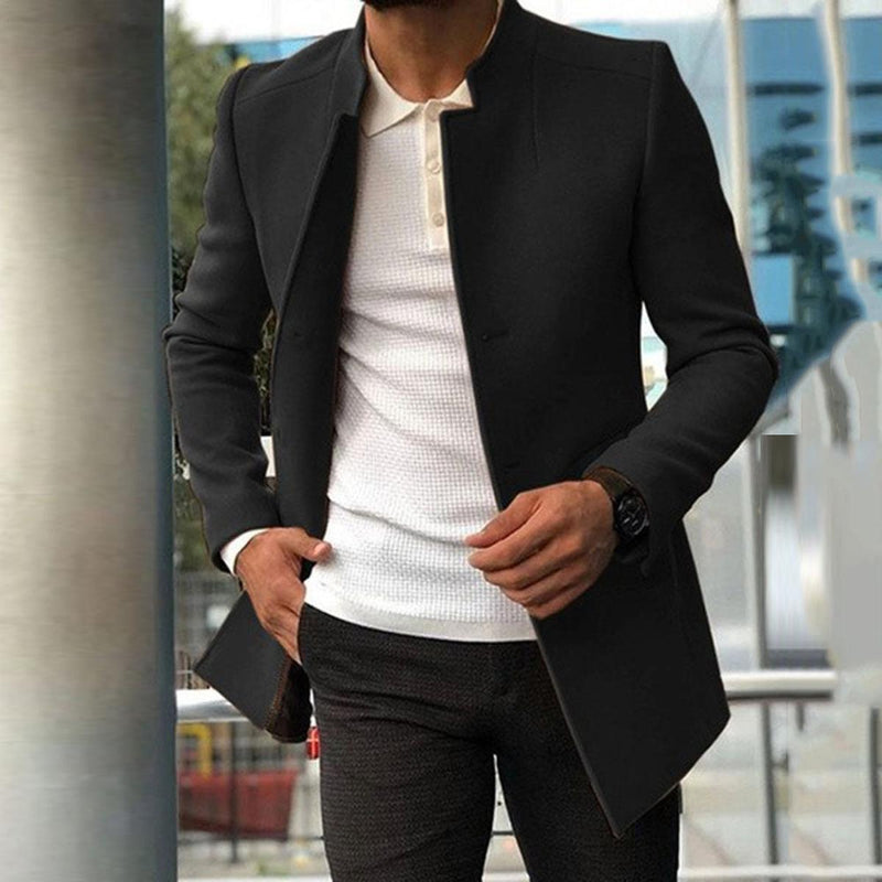 Tailored Wool Blend Overcoat for Men