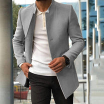 Tailored Wool Blend Overcoat for Men