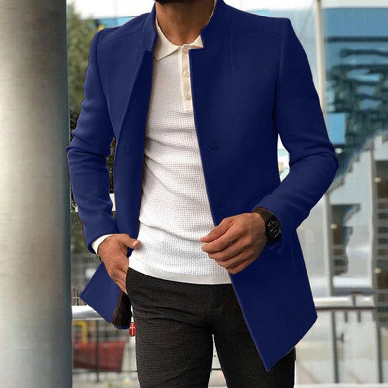 Tailored Wool Blend Overcoat for Men