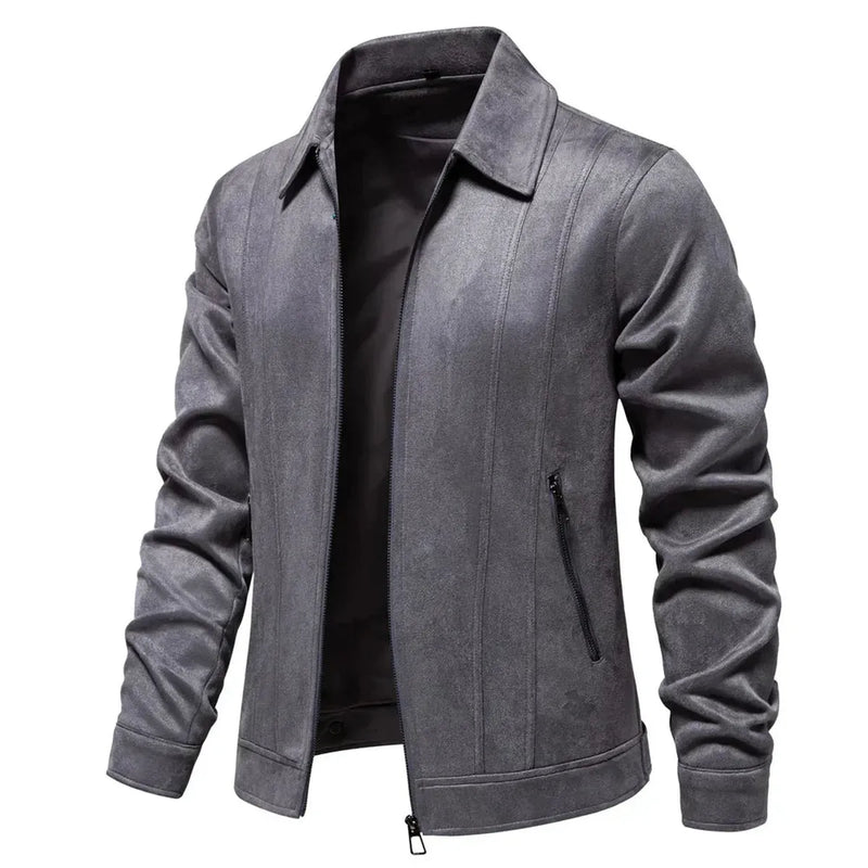 Tailored Wool Blend Zip Jacket for Men