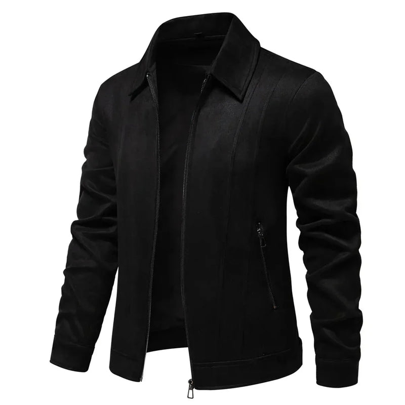 Tailored Wool Blend Zip Jacket for Men
