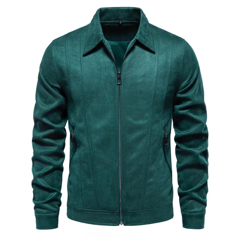 Tailored Wool Blend Zip Jacket for Men