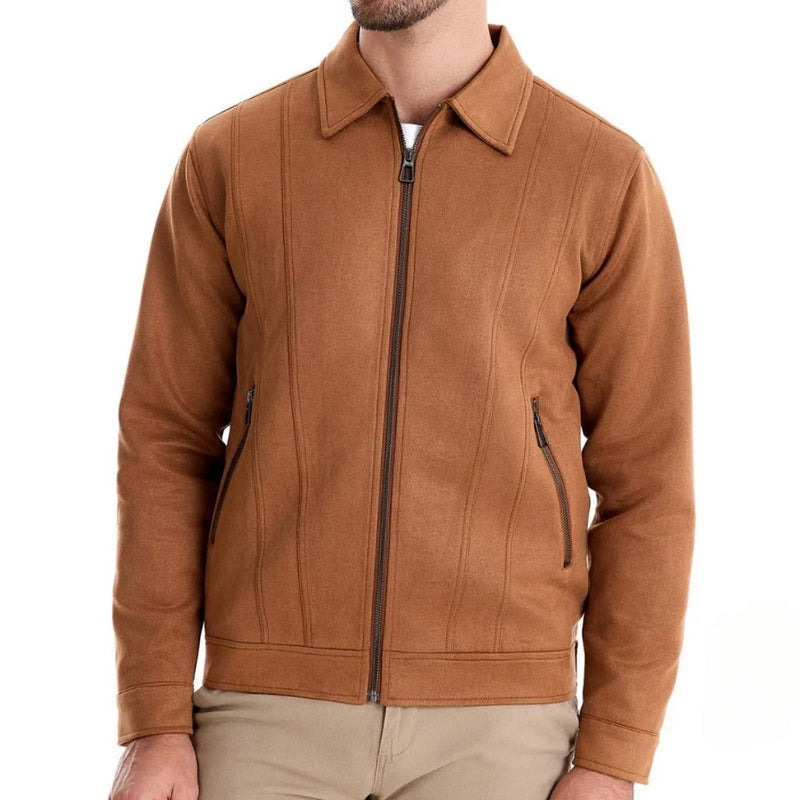 Tailored Wool Blend Zip Jacket for Men