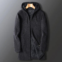 Textured Fleece Hooded Jacket For Men