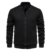 Textured Knit Slim Fit Bomber Jacket