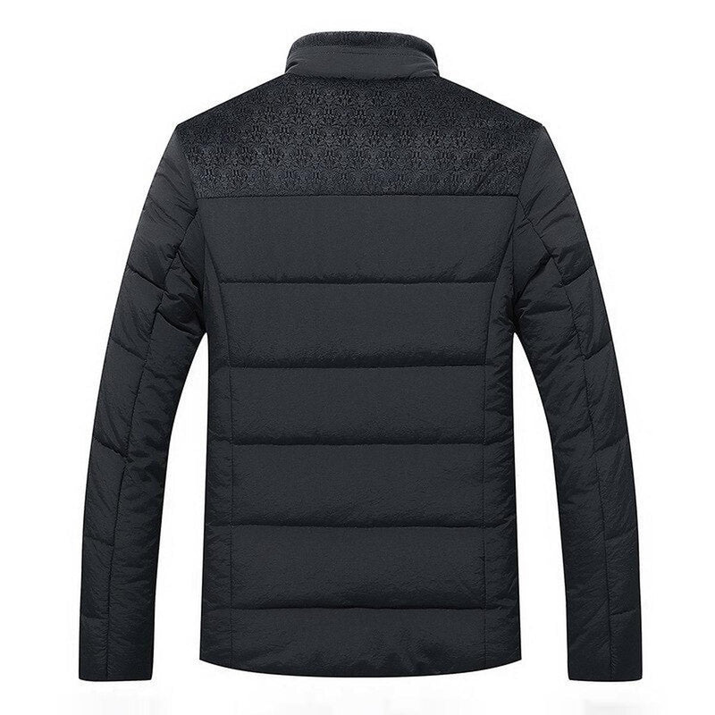 Textured Quilted Jacket With Plush Lining For Men