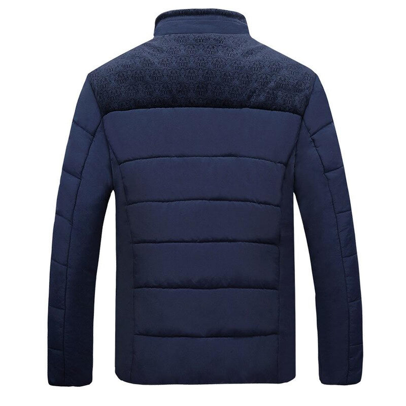 Textured Quilted Jacket With Plush Lining For Men