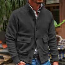 Textured Slim Fit Button-Up Jacket