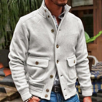 Textured Slim Fit Button-Up Jacket