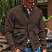 Textured Slim Fit Button-Up Jacket