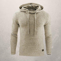 Textured Slim Fit Hooded Jumper