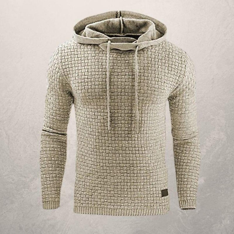 Textured Slim Fit Hooded Jumper